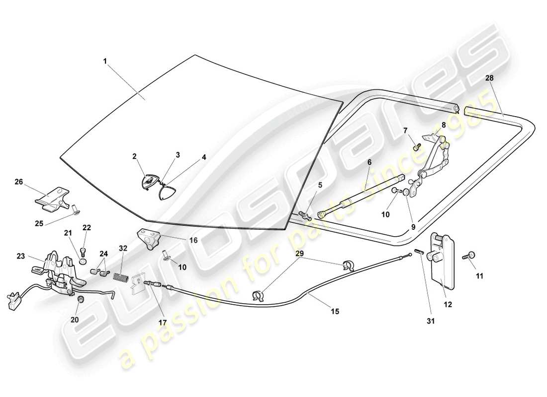 Lamborghini Reventon BONNET Parts Diagram