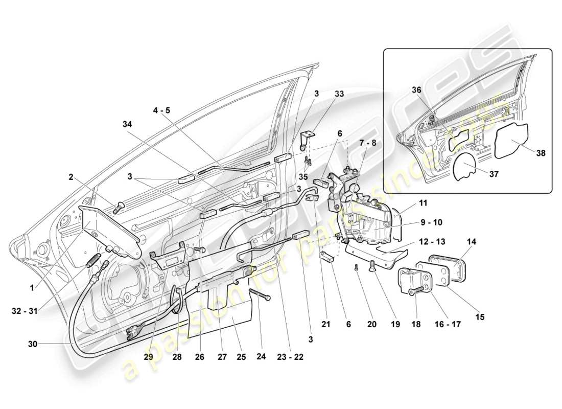 Lamborghini Reventon DOOR LOCK Parts Diagram