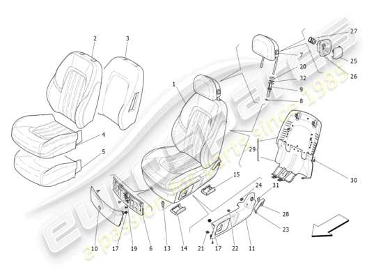 a part diagram from the Maserati Levante Modena S (2022) parts catalogue