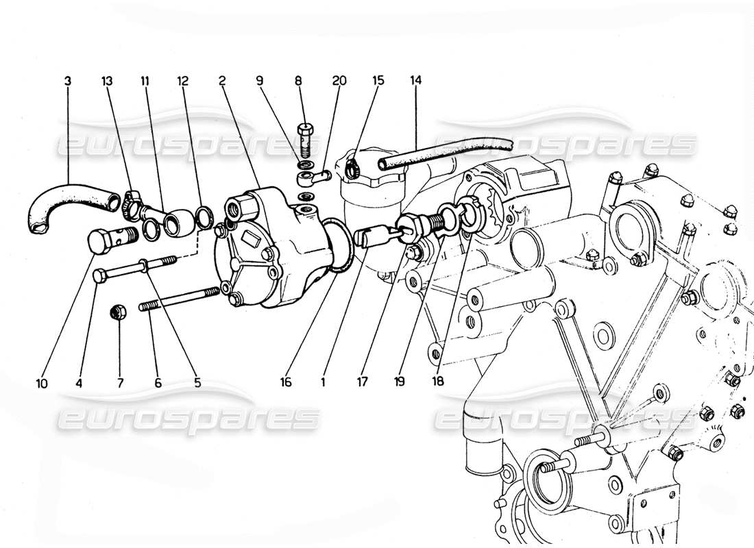Ferrari 365 GTC4 (Mechanical) Brake vacum pump Parts Diagram