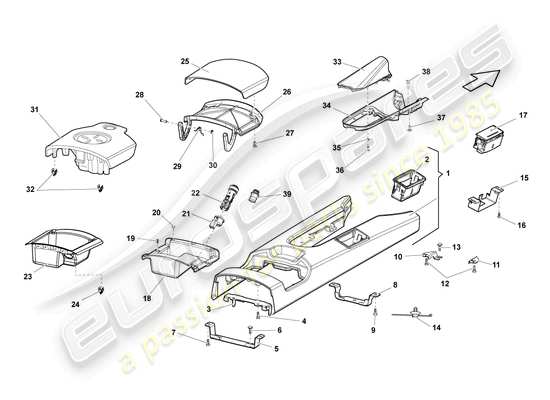 a part diagram from the Lamborghini LP560-2 Coupe 50 (2014) parts catalogue