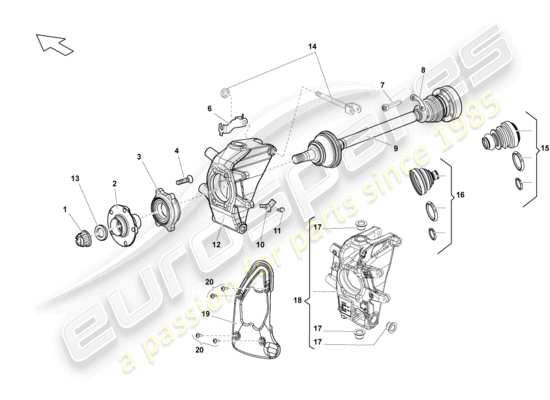 a part diagram from the Lamborghini Gallardo Spyder (2006) parts catalogue