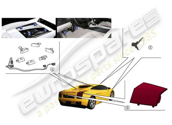 a part diagram from the Lamborghini LP560-4 Spyder FL II (Accessories) parts catalogue