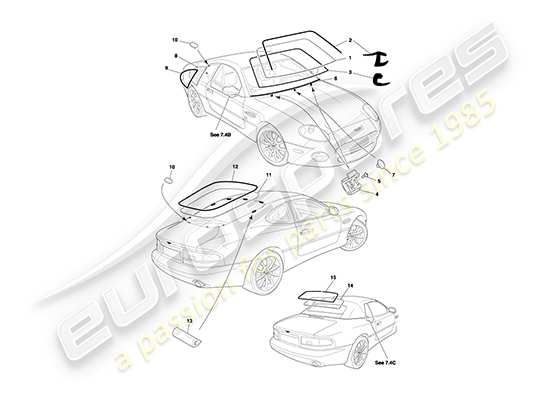 a part diagram from the Aston Martin DB7 Vantage (1999) parts catalogue
