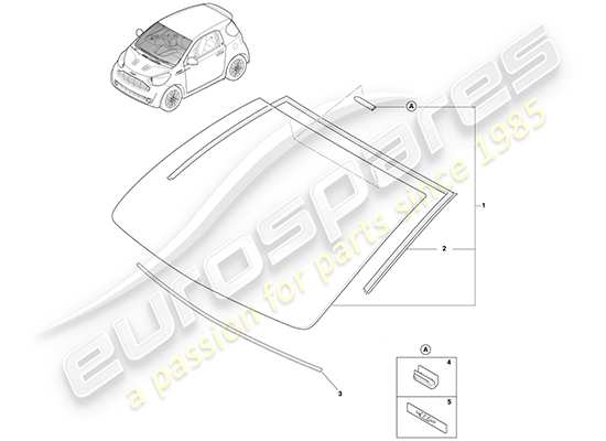 a part diagram from the Aston Martin Cygnet (2012) parts catalogue