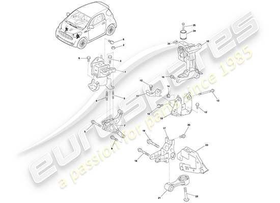 a part diagram from the Aston Martin Cygnet parts catalogue