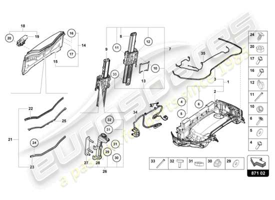 a part diagram from the Lamborghini Evo Spyder (2024) parts catalogue