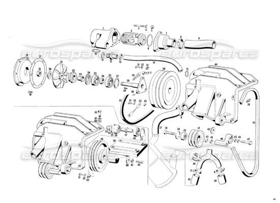 a part diagram from the Maserati QTP.V8 4.7 (S1 & S2) 1967 parts catalogue
