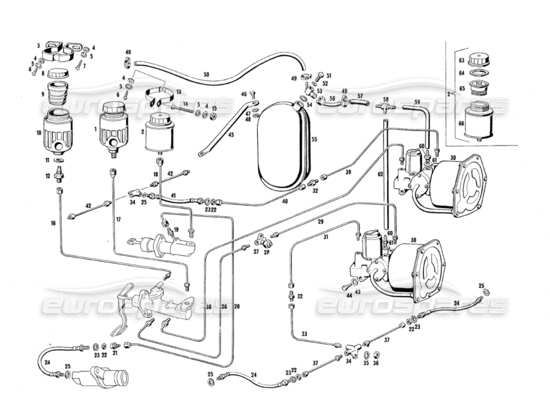 a part diagram from the Maserati Quattroporte (1967-1979) parts catalogue