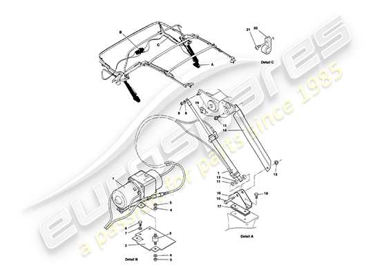 a part diagram from the Aston Martin V8 Volante (1997) parts catalogue