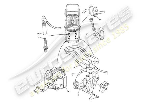 a part diagram from the Aston Martin V8 Volante (1998) parts catalogue