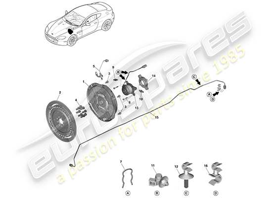 a part diagram from the Aston Martin V8 Vantage (2007) parts catalogue