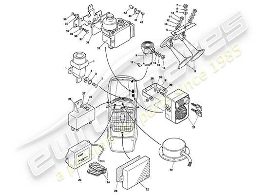 a part diagram from the Aston Martin V8 Volante parts catalogue