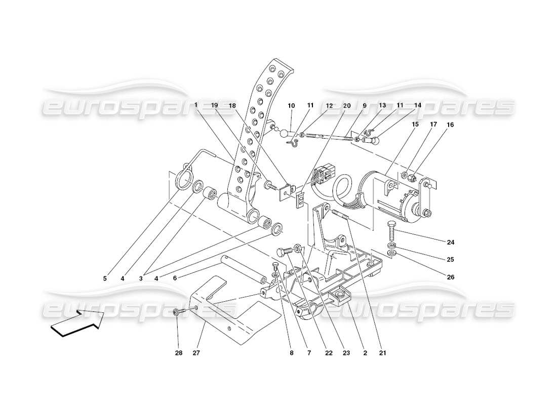 Ferrari 430 Challenge (2006) Electronic Accelerator Pedal Parts Diagram
