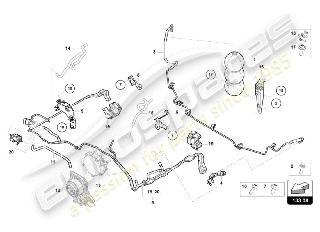 Lamborghini Urus (2019) VACUUM SYSTEM Part Diagram