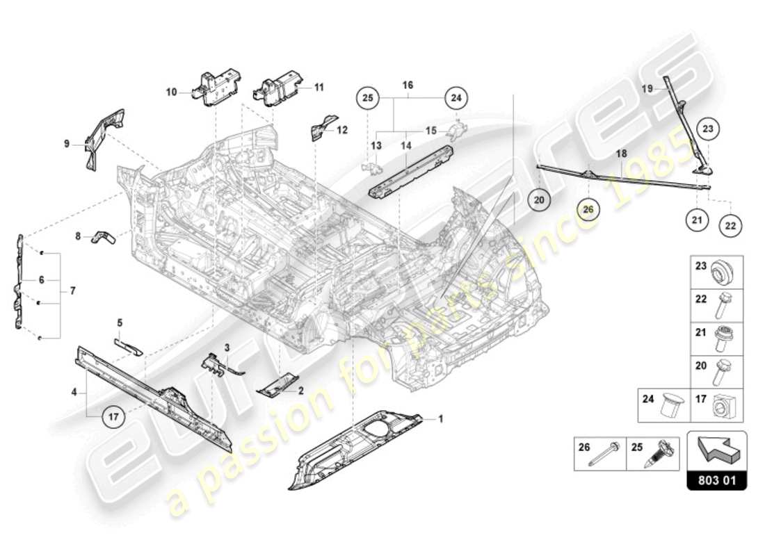 Lamborghini Urus (2019) underbody Part Diagram