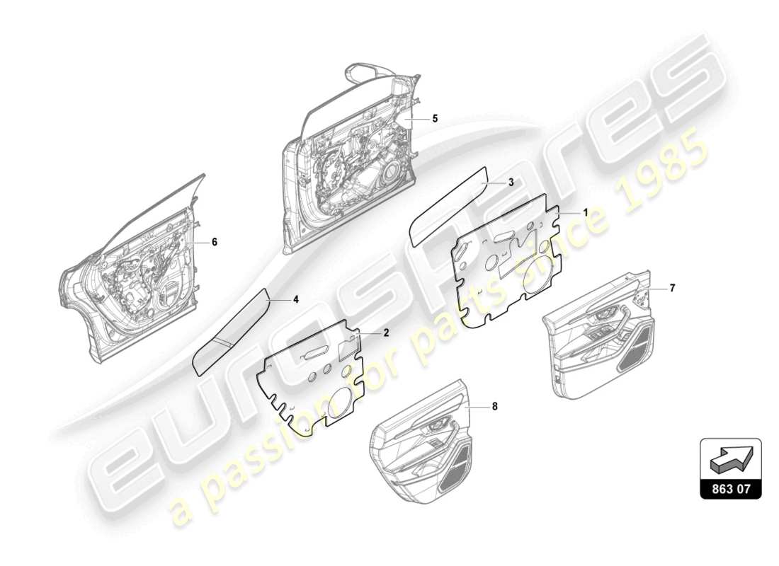 Lamborghini Urus (2019) SOUND ABSORBER PIECE Part Diagram