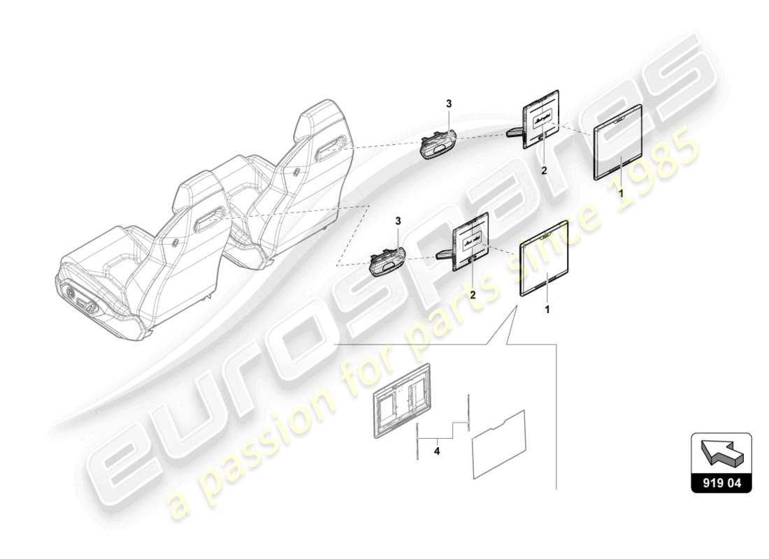 Lamborghini Urus (2019) ELECTRICAL PARTS FOR INFOTAINMENT REAR Part Diagram