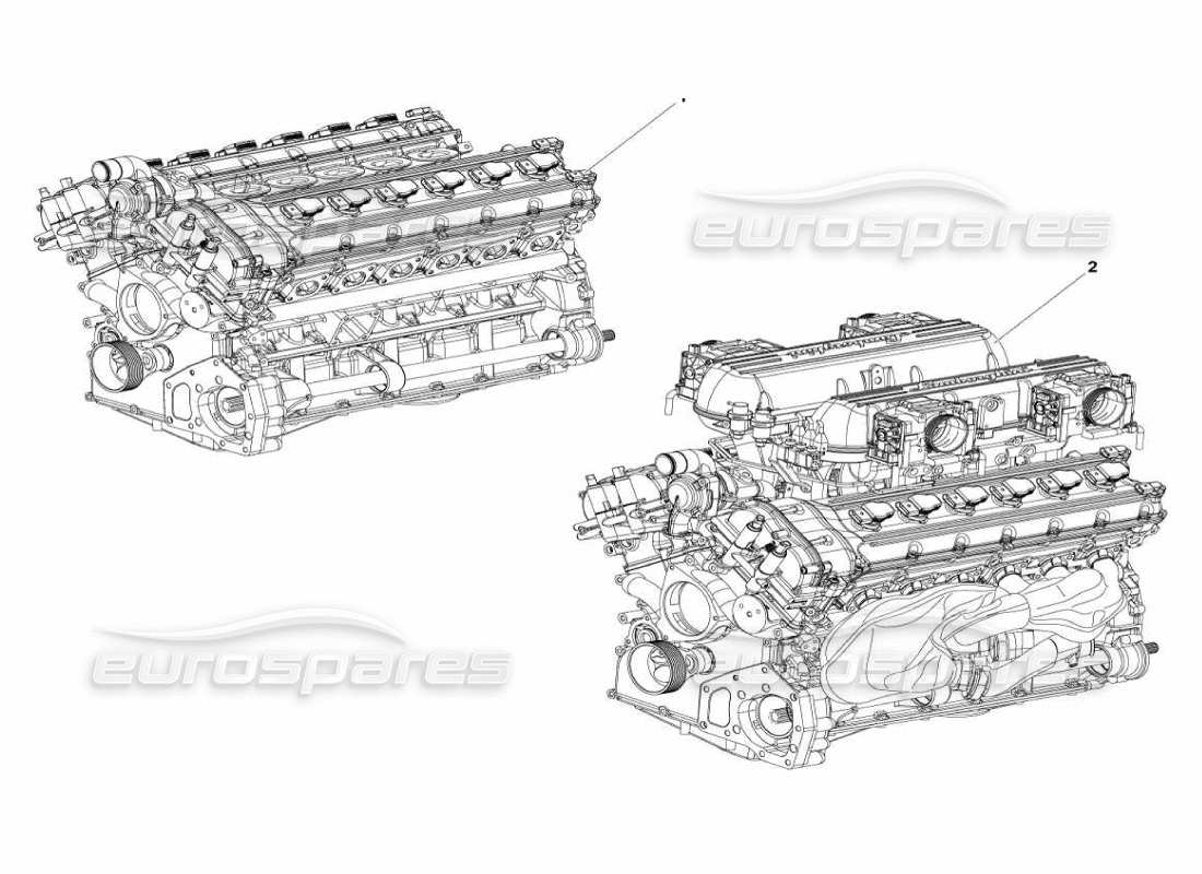 Lamborghini Murcielago LP670 engine assembly Part Diagram