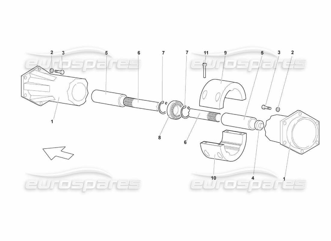 Lamborghini Murcielago LP670 propeller shaft Part Diagram