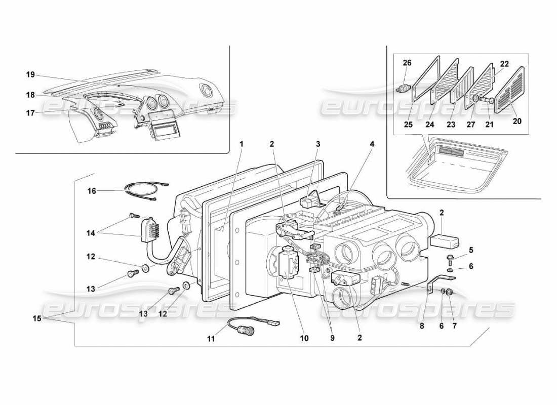 Lamborghini Murcielago LP670 air conditioning system Part Diagram
