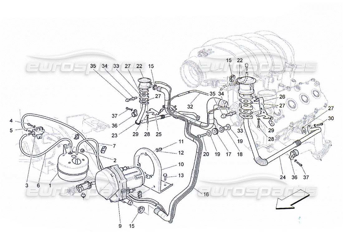Maserati QTP. (2010) 4.2 additional air system Part Diagram
