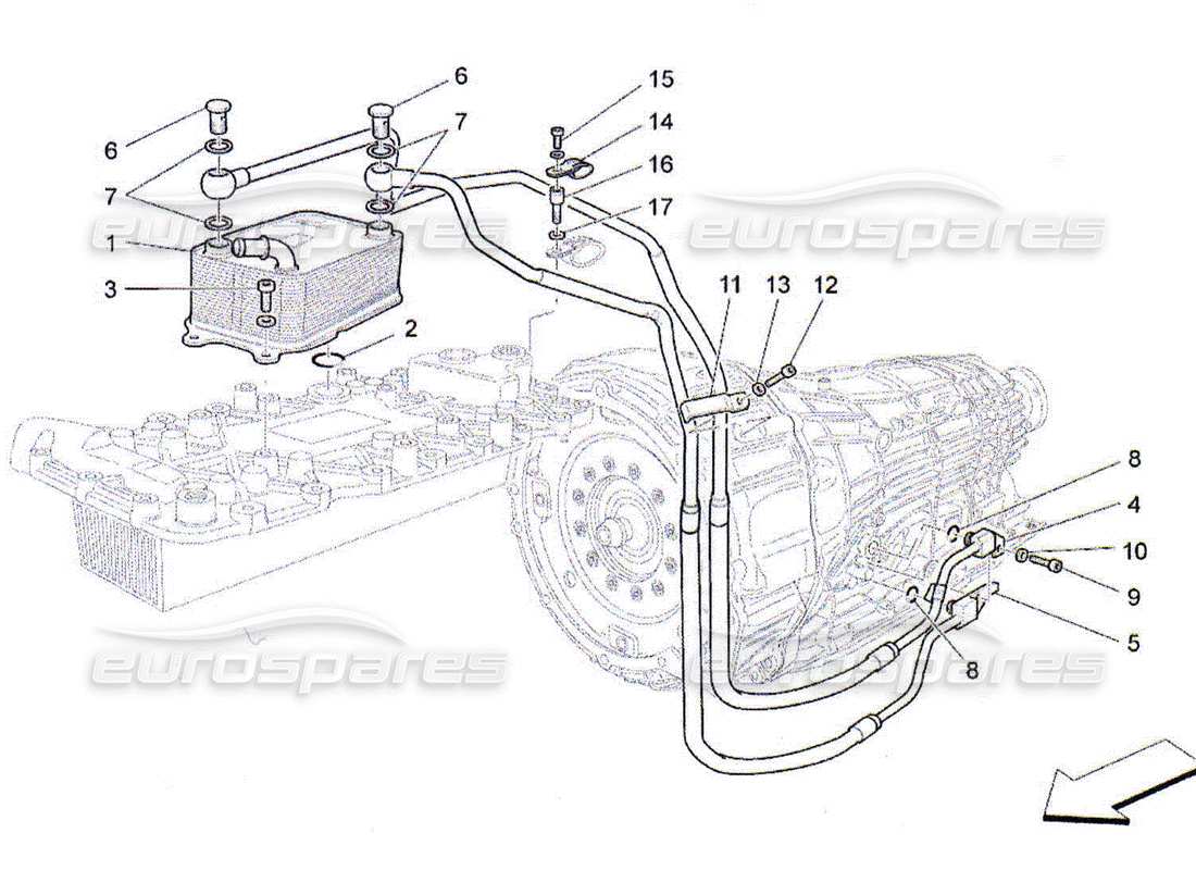Maserati QTP. (2010) 4.2 lubrication and gearbox oil cooling Part Diagram