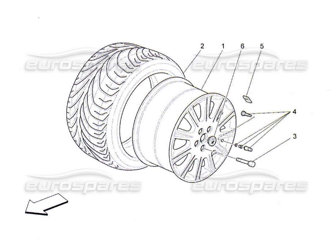 Maserati QTP. (2010) 4.2 wheels and tyres Parts Diagram