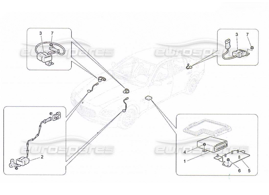 Maserati QTP. (2010) 4.2 Electronic Control (suspension) Parts Diagram
