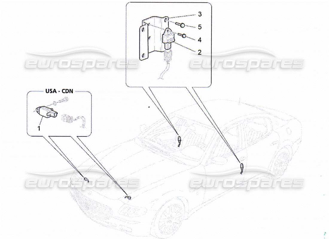 Maserati QTP. (2010) 4.2 CRASH SENSORS Parts Diagram