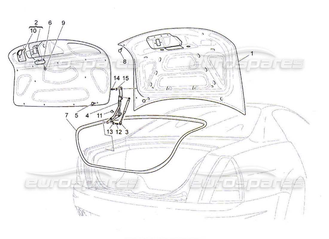 Maserati QTP. (2010) 4.2 REAR LID Part Diagram