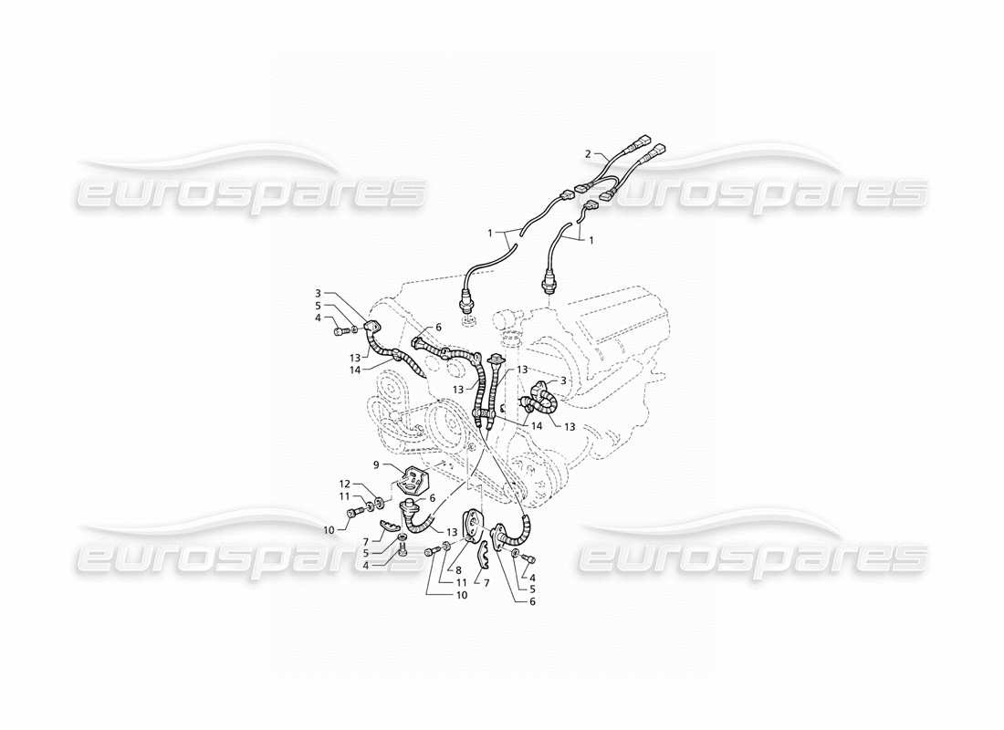 Maserati QTP V8 (1998) Ignition System: Sensors Parts Diagram
