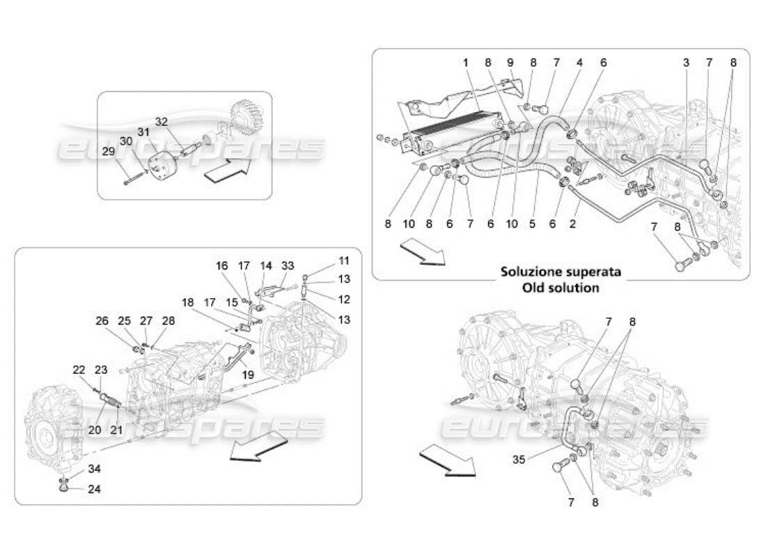 Maserati QTP. (2005) 4.2 lubrication and gearbox oil cooling Part Diagram