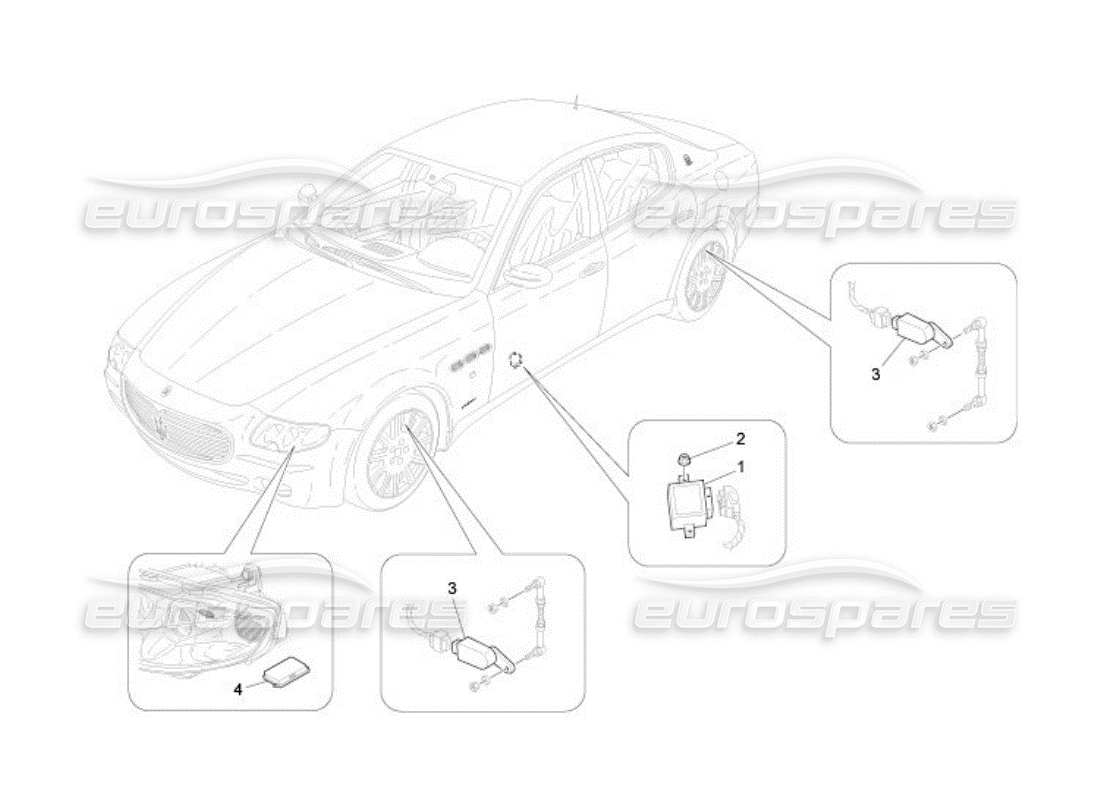 Maserati QTP. (2005) 4.2 lighting system control Part Diagram