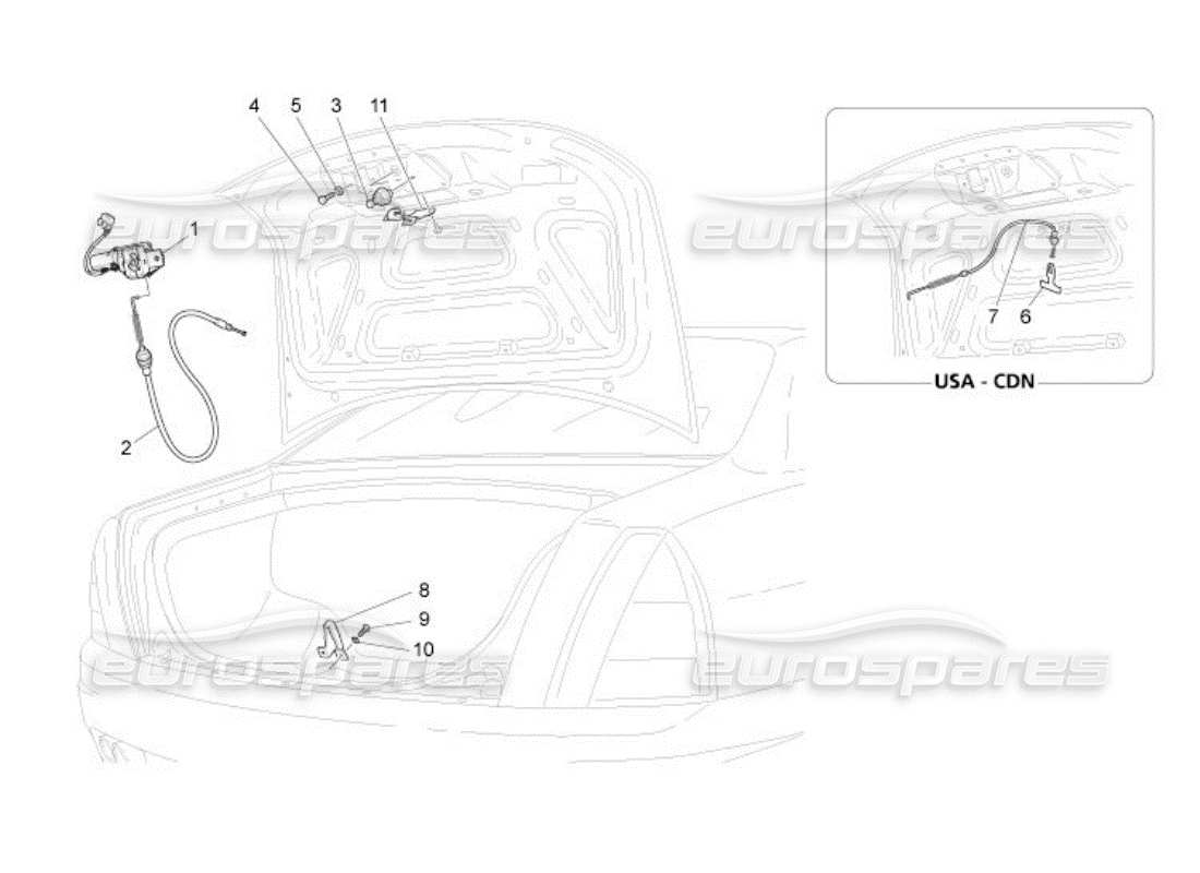 Maserati QTP. (2005) 4.2 rear lid opening control Part Diagram