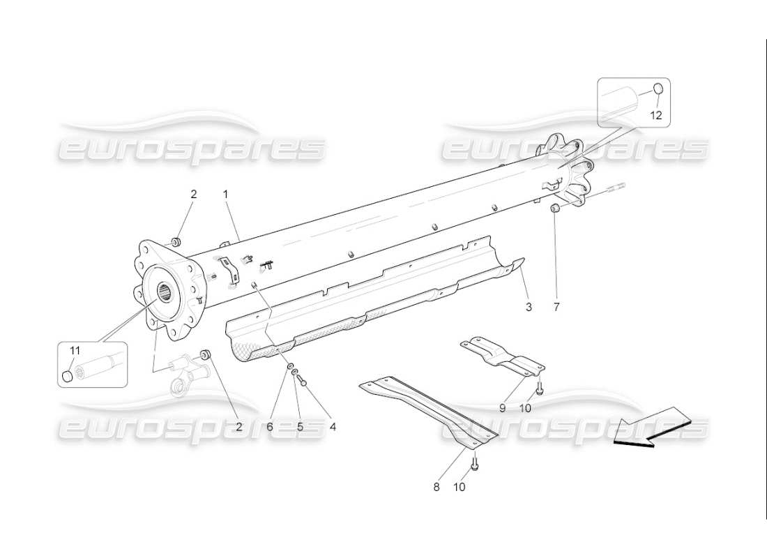 Maserati QTP. (2007) 4.2 F1 Transmission Pipe Parts Diagram