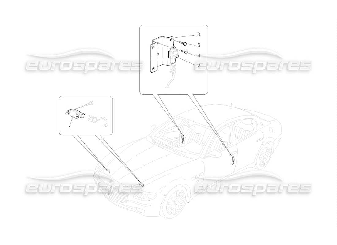 Maserati QTP. (2007) 4.2 F1 CRASH SENSORS Parts Diagram