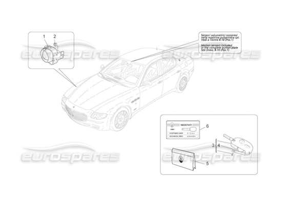 a part diagram from the Maserati Quattroporte M139 (2005-2013) parts catalogue