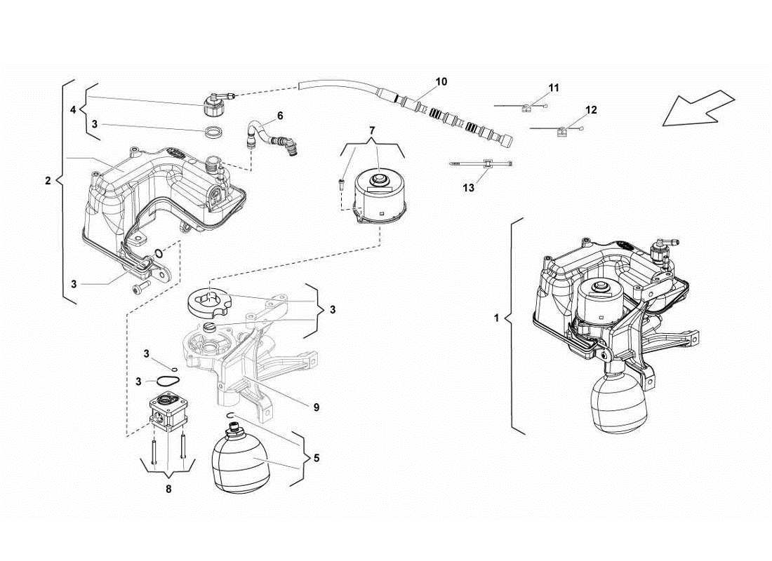 Lamborghini Gallardo LP560-4s update E-gear Valves Group Parts Diagram