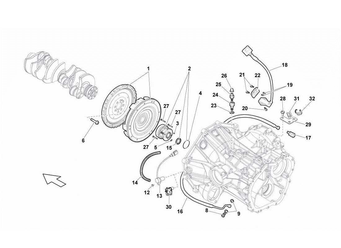 Lamborghini Gallardo LP570-4s Perform Clutch (e-gear) Parts Diagram