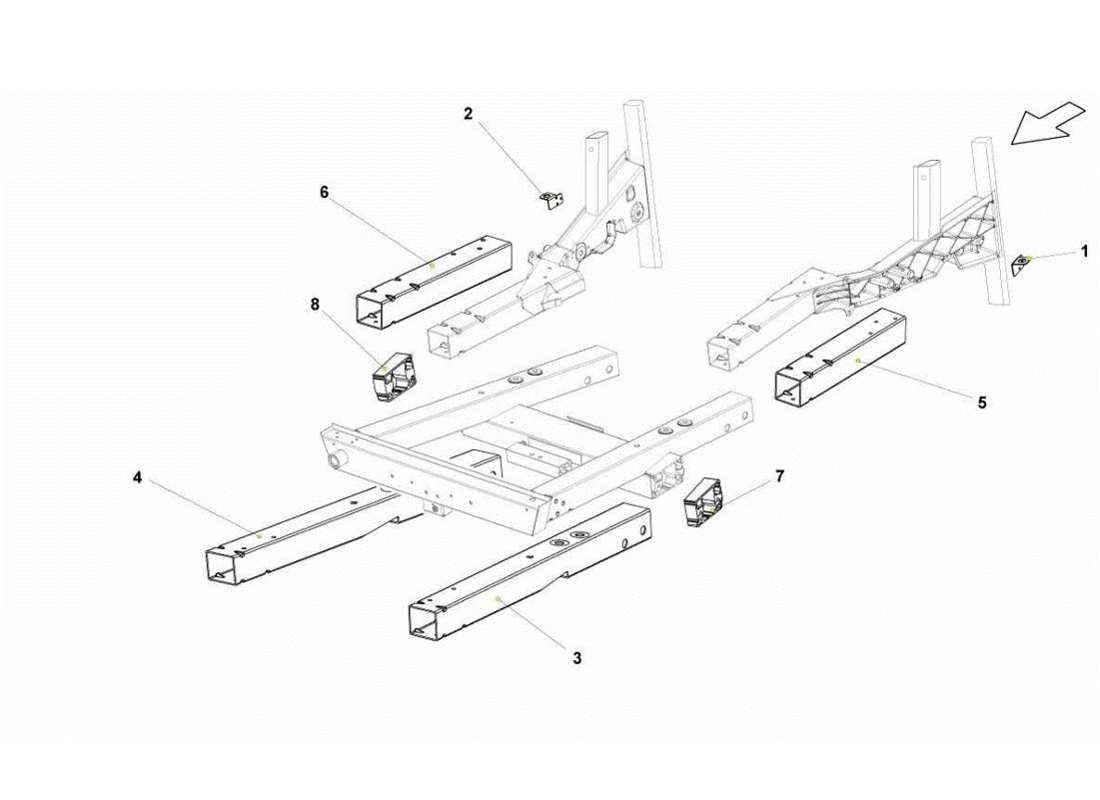 Lamborghini Gallardo LP570-4s Perform Front Frame Elements Part Diagram