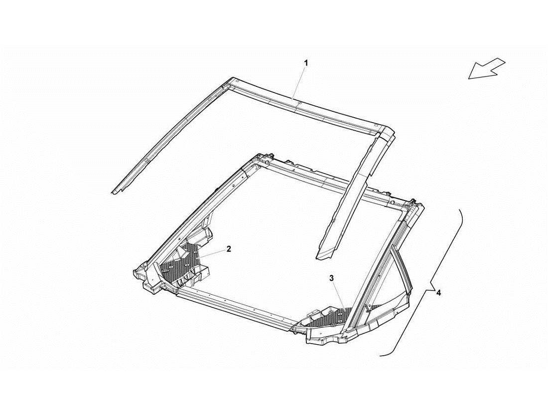 Lamborghini Gallardo LP570-4s Perform ROOF PANEL Part Diagram