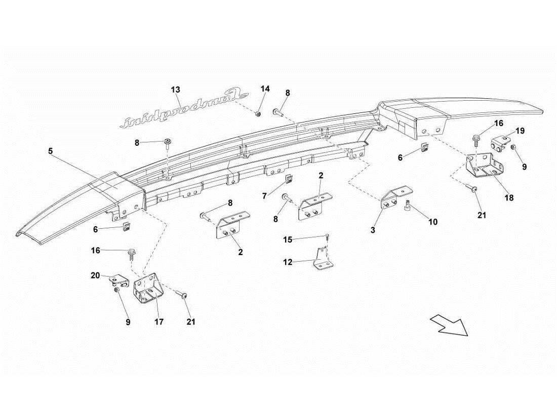 Lamborghini Gallardo LP570-4s Perform Rear End Panel Part Diagram