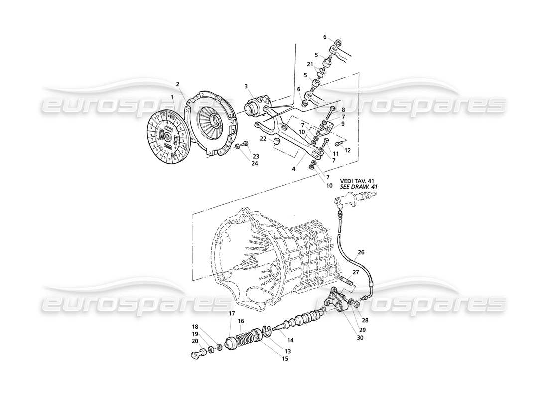 Maserati QTP V8 Evoluzione clutch Parts Diagram