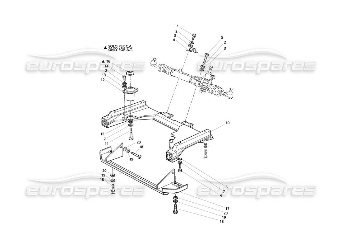 Maserati QTP V8 Evoluzione Steering Box Front Subframe Parts Diagram