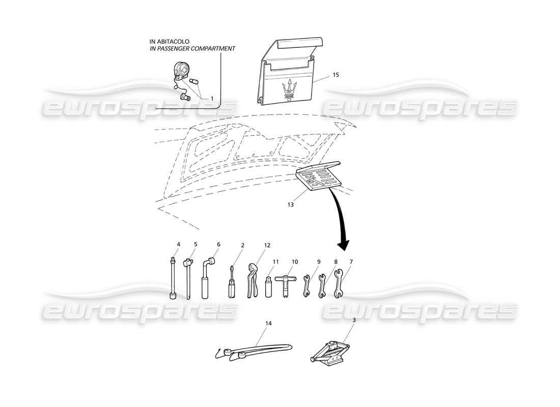 Maserati QTP V8 Evoluzione Tools Parts Diagram