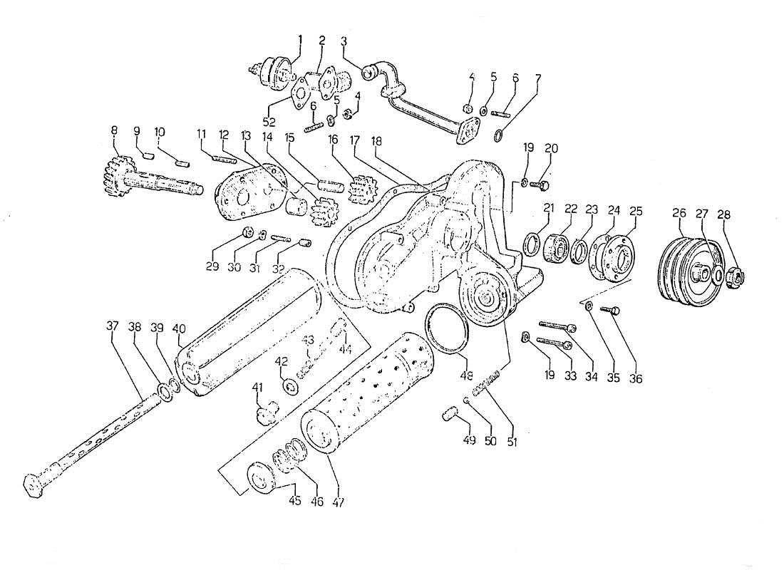 Lamborghini Jarama Oil Pump And Circuit Parts Diagram