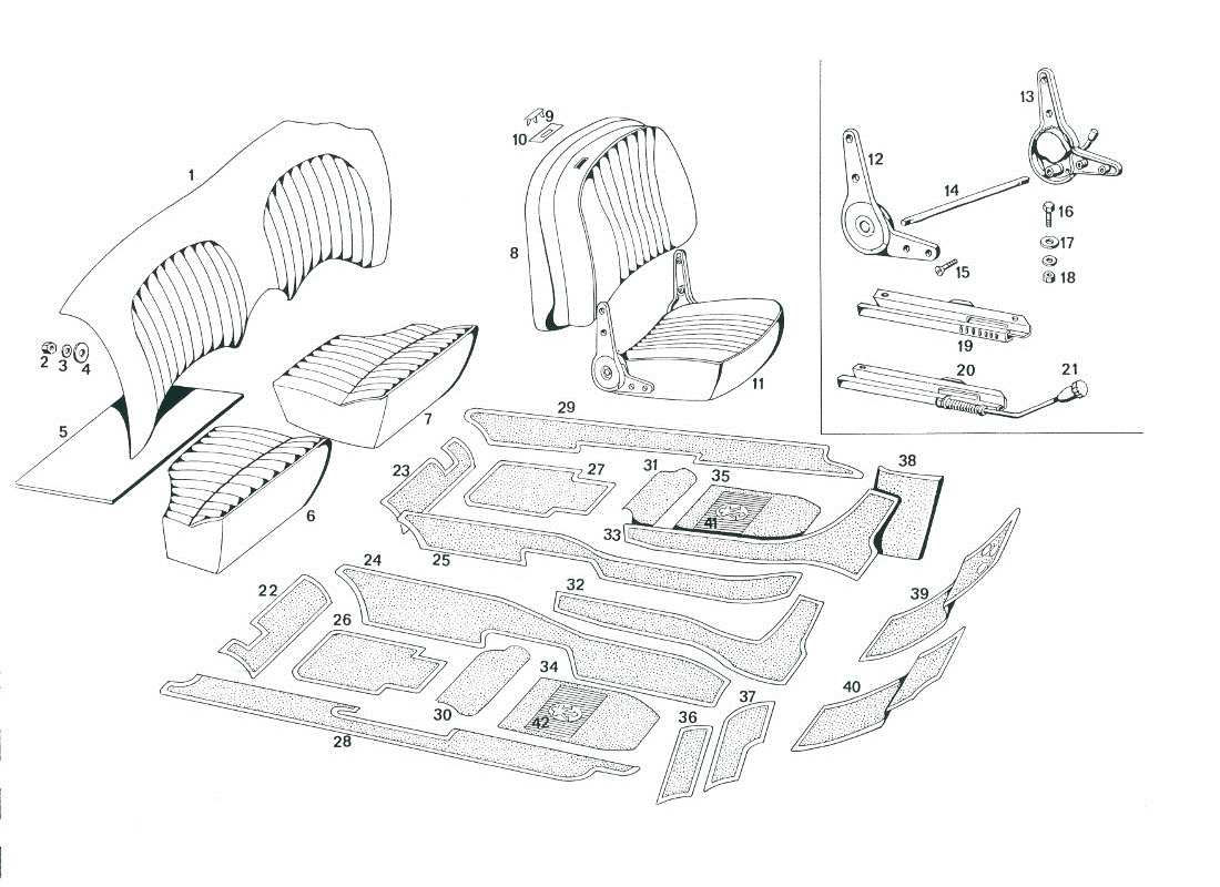 Maserati Mexico Seats and Upholstery Parts Diagram