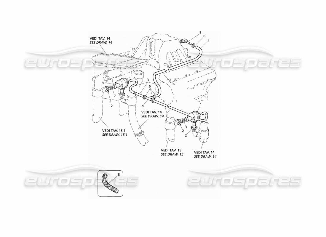Maserati QTP V6 Evoluzione Popoff Valve System Parts Diagram