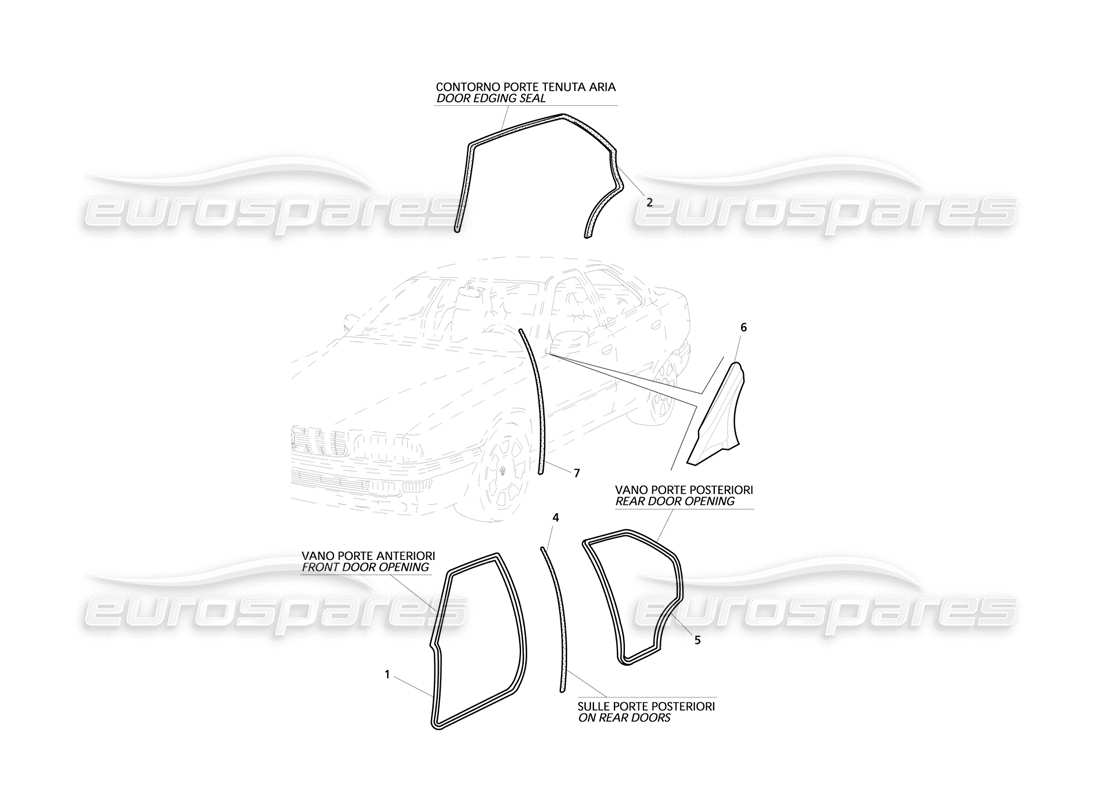 Maserati QTP V6 Evoluzione External Seals Part Diagram